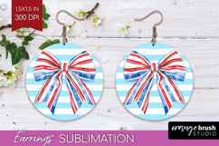 Beach Bow Nautical Round Earrings Sea Quotes PNG Sublimation Product Image 1