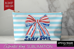 Beach Bow Nautical Cosmetic Bag Sea Quotes Makeup Bag PNG Product Image 1