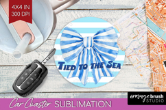 Beach Bow Nautical Car Coaster Sea Quotes Coaster PNG Product Image 1