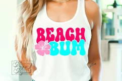 Beach Bum SVG - Retro Summer Vibes - Hawaiian Flower Product Image 1