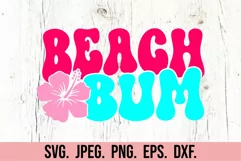 Beach Bum SVG - Retro Summer Vibes - Hawaiian Flower Product Image 3