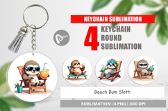 Keychain Beach Bum Sloth Product Image 1