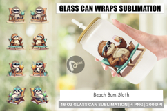 Glass Can Beach Bum Sloth Product Image 1