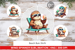 Wind Spinner Beach Bum Sloth Product Image 1