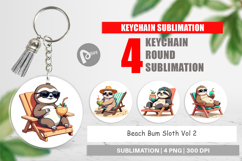 Keychain Beach Bum Sloth Product Image 1