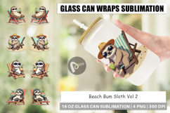 Glass Can Beach Bum Sloth Product Image 1