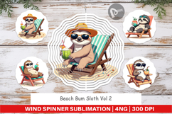 Wind Spinner Beach Bum Sloth Product Image 1
