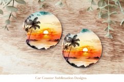 Beach Car Coaster Sublimation  Watercolor Ocean Coasters