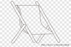 Beach chair line art SVG summer clipart illustration PNG Product Image 1