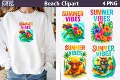 Summer Vibes Beach Animals | Tropical Sublimation Product Image 1