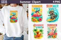 Summer Vibes Clipart PNG | Tropical Sublimation Product Image 1
