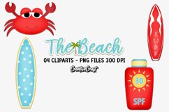 Beach Clip Art, summer clipart graphic, beach illustration Product Image 1