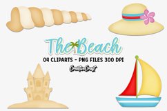 Beach Clip Art, summer clipart graphic, beach illustration Product Image 1