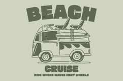 Beach Cruise Vintage Summer Riding Beach T shirt Design Product Image 1