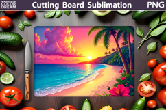 Beach Cutting Board | Tropical Summer Cutting Board Product Image 1