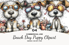 Beach Day Puppy Clipart Product Image 1