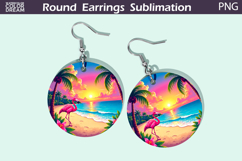 Beach Round Earrings | Summer Tropical Earrings Product Image 1