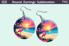Beach Round Earrings | Summer Tropical Earrings Product Image 1