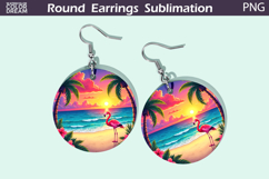 Beach Round Earrings | Summer Tropical Earrings Product Image 1