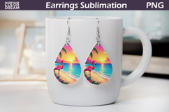 Beach Teardrop Earrings | Flamingo Sea Earrings Product Image 1