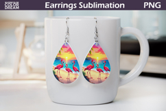 Beach Teardrop Earrings | Flamingo Sea Earrings Product Image 1