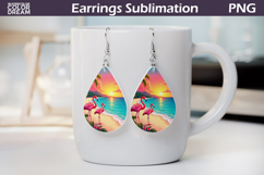 Beach Teardrop Earrings | Flamingo Sea Earrings Product Image 1