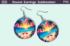 Beach Round Earrings | Summer Tropical Earrings Product Image 1