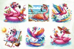 Beach Flamingo Bird Sublimation Clipart Product Image 5