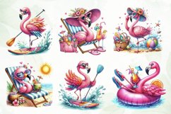 Beach Flamingo Bird Sublimation Clipart Product Image 4