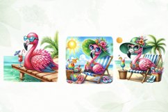 Beach Flamingo Bird Sublimation Clipart Product Image 3