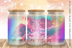 Beach can glass wrap, summer libbey can glass design Product Image 1
