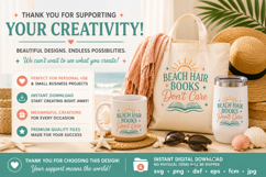 Beach Hair Books Don’t Care SVG File, Beach Reading SVG, Boo Product Image 2