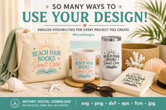 Beach Hair Books Don’t Care SVG File, Beach Reading SVG, Boo Product Image 3