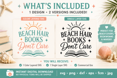 Beach Hair Books Don’t Care SVG File, Beach Reading SVG, Boo Product Image 4