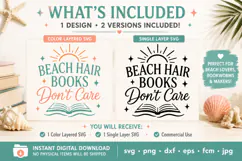 Beach Hair Books Don’t Care SVG File, Beach Reading SVG, Boo Product Image 4
