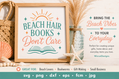 Beach Hair Books Don’t Care SVG File, Beach Reading SVG, Boo Product Image 5