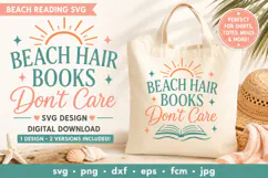 Beach Hair Books Don’t Care SVG File, Beach Reading SVG, Boo Product Image 1