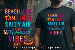 Beach Hair Mermaid Vibes Design PNG File