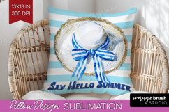 Beach Hat Nautical Pillow Sublimation Sea Quotes Pillow PNG Product Image 1