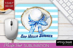 Beach Hat Nautical Mouse Pad Sublimation Sea Quotes Mousepad Product Image 1