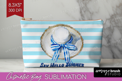 Beach Hat Nautical Cosmetic Bag Sea Quotes Makeup Bag PNG Product Image 1
