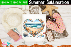 Beach Heart Summer Sublimation Design