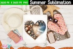 Beach Heart Summer Sublimation Design