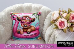 Highland Cow Pillow Cover - Beach Pillow Case Sublimation Product Image 1