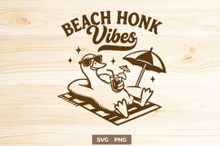 Beach Honk Vibes Goose SVG Funny Summer Goose Clipart PNG Product Image 1