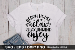 Beach House Relax Unwind Enjoy SVG - Beach Design Product Image 1
