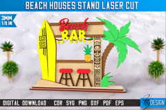 Beach Houses Stand Laser Cut | Summer Design | Sea and Ocean Product Image 1