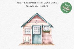 Beach Hut House Landscape Watercolor Clipart PNG Scrapbook Nursery  art Transparent Print for invitation t-shirt designs sublimation kids travel vacation watercolor beach hut house png, landscape clipart, Farm life jpeg sublimation clip art