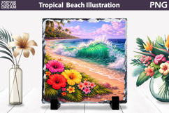 Tropical Ocean Wave Beach Slate | Coastal Sublimation Product Image 1