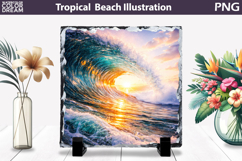 Ocean Wave Sunset Slate | Tropical Beach Sublimation Product Image 1